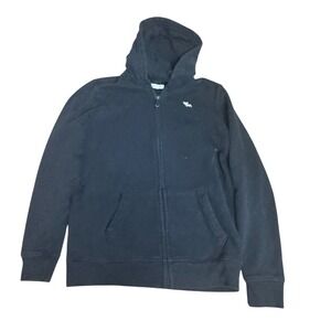 Abercrombie Kids Boys Zip Up Hoodie Black Size 15-16 Full Zip Sweatshirt